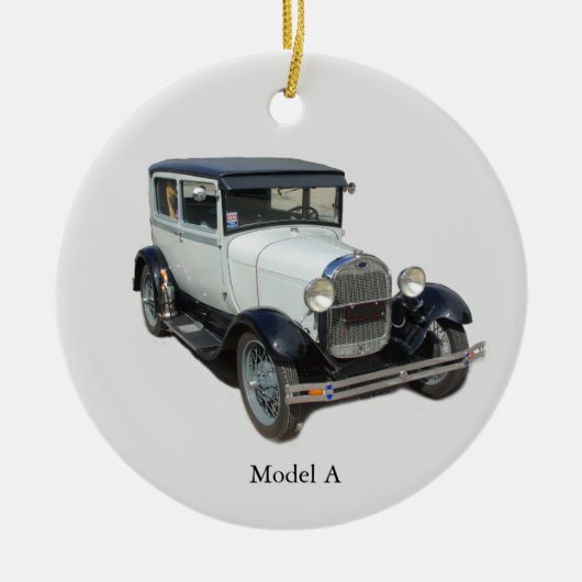 White Model A-versiering Keramisch Ornament (Voorkant)