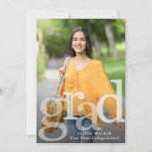 White Modern 2 FOTO Graduation Party Kaart (Voorkant)