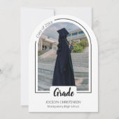 White Modern and Elegent  Graduation Invitation Kaart (Voorkant)