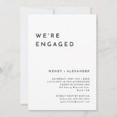 White Modern Bold We zijn verloofd verlovingsfeest Kaart (Voorkant)