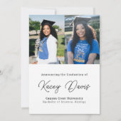 White Modern Class Jaar van en Foto Afstuderen Aankondiging (Achterkant)