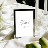 White Modern Classic Calligraphy Table Number Kaart