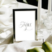 White Modern Classic Calligraphy Table Number Kaart