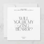 White Modern Classic Ring Bearer Proposal Card Kaart (Voorkant)
