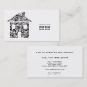 White Modern Construction Sjabloon Visitekaartje (Voorkant / Achterkant)