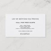 White Modern Construction Sjabloon Visitekaartje (Achterkant)