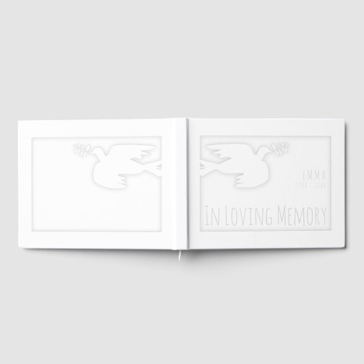 White Modern Dove Baby Celebrest Book Gastenboek (Volledig)