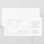 White Modern Dove Baby Custom Sympathie Bedankkaart (Voorkant / Achterkant)