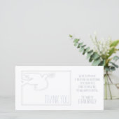 White Modern Dove Baby Custom Sympathie Bedankkaart (Staand voorkant)