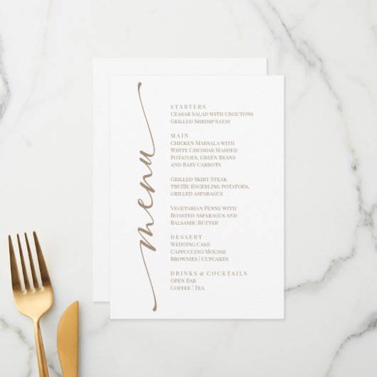 White Modern Elegant Menu  (Voorkant / Achterkant in situ)