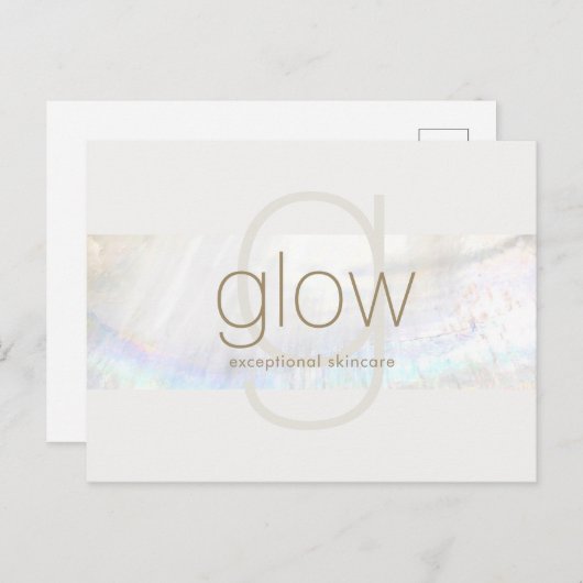 White Modern Elegant Monogram Seashell Stripe Briefkaart (Voorkant / Achterkant)