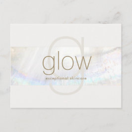 White Modern Elegant Monogram Seashell Stripe Briefkaart