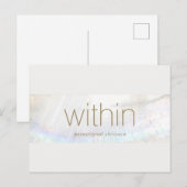 White Modern Elegant Seashell Stripe Briefkaart (Voorkant / Achterkant)