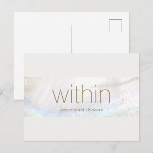 White Modern Elegant Seashell Stripe Briefkaart (Voorkant / Achterkant)