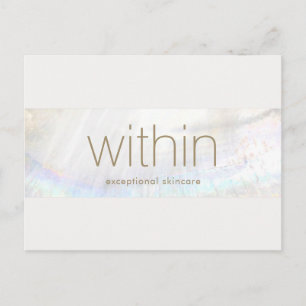 White Modern Elegant Seashell Stripe Briefkaart