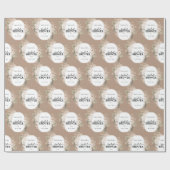 White Modern Floral Vrijgezellenfeest op maat Cadeaupapier (Vlak)