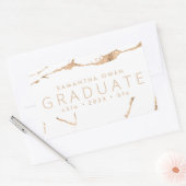 White Modern Gold Foil Marble University Afstudeer Rechthoekige Sticker (Envelop)