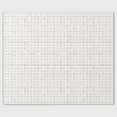 White Modern Grid Cadeaupapier (Vlak)