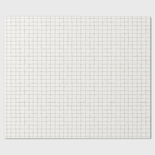 White Modern Grid Cadeaupapier (Vlak)