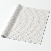 White Modern Grid Cadeaupapier (Uitgerold)
