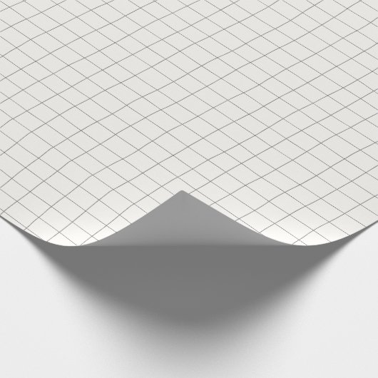 White Modern Grid Cadeaupapier (Hoek)