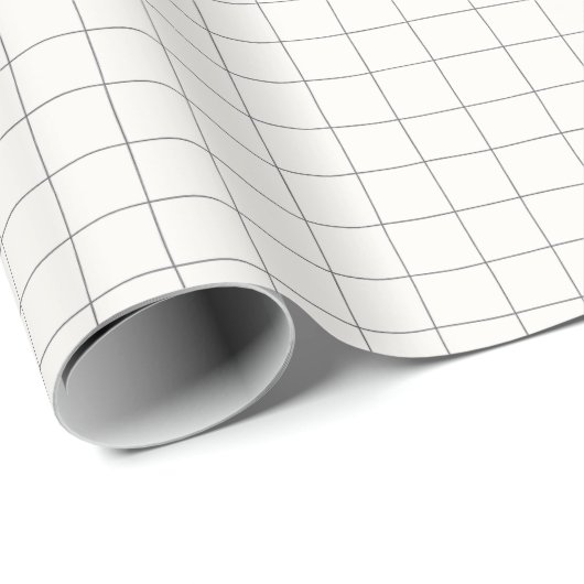 White Modern Grid Cadeaupapier (Rol Hoek)