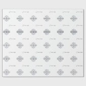 White Modern kerstbedrijf Logo Sp Cadeaupapier (Vlak)