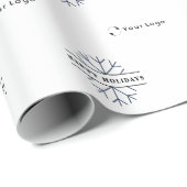 White Modern kerstbedrijf Logo Sp Cadeaupapier (Rol Hoek)