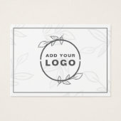 White Modern Leaf Pattern Logo Cadeaucertificaat Visitekaartje (Voorkant)