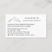 White Modern Low Poly Dolfijn Oceaan Professioneel Visitekaartje (Achterkant)