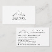 White Modern Low Poly Dolfijn Oceaan Professioneel Visitekaartje (Voorkant / Achterkant)