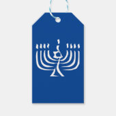 White Modern Menorah Cadeaulabel (Voorkant)