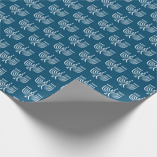 White Modern Menorah Cadeaupapier (Hoek)