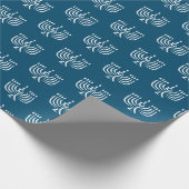 White Modern Menorah Wrapping Paper Cadeaupapier (Hoek)
