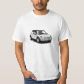 White Modern Mini Car T-Shirt (Voorkant)