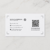 White Modern Minimal Clean Logo Fotografie Foto Visitekaartje (Achterkant)