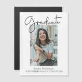 White Modern Minimalist Afstuderen Foto (Voorkant / Achterkant)