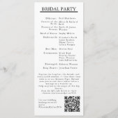 White Modern Minimalist Bridal Program QR Code Programmakaart (Achterkant)
