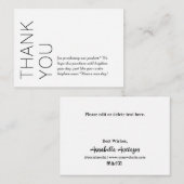 White Modern Minimalist - Hartelijk dank Notitiekaartje (Voorkant / Achterkant)