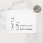 White Modern Minimalist - Hartelijk dank Notitiekaartje (Voorkant / Achterkant in situ)