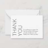 White Modern Minimalist - Hartelijk dank Notitiekaartje (Voorkant)