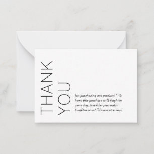 White Modern Minimalist - Hartelijk dank Notitiekaartje
