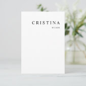 White Modern Minimalist Table Guest Place Card (Staand voorkant)