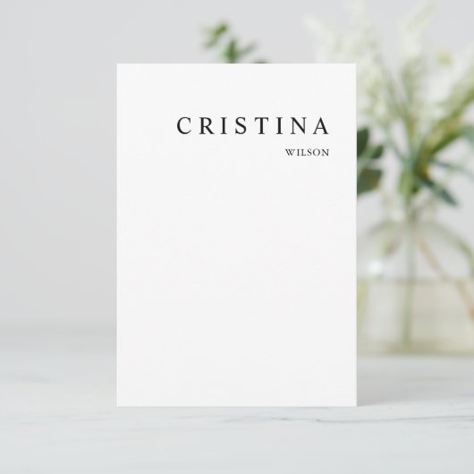 White Modern Minimalist Table Guest Place Card (Staand voorkant)