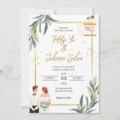White Modern minimalist Wedding Invitation Feestdagenkaart (Voorkant)