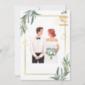 White Modern minimalist Wedding Invitation Feestdagenkaart (Achterkant)