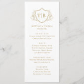 White Modern Monogram Elegant Menu  (Voorkant)