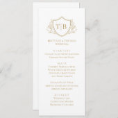 White Modern Monogram Elegant Menu  (Voorkant / Achterkant)