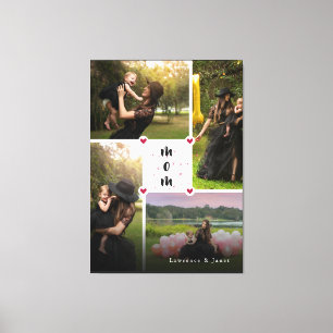 White Modern persoonlijke liefde je collage foto Canvas Afdruk