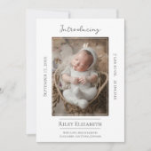 White Modern Photo Birth Aankondiging (Voorkant)